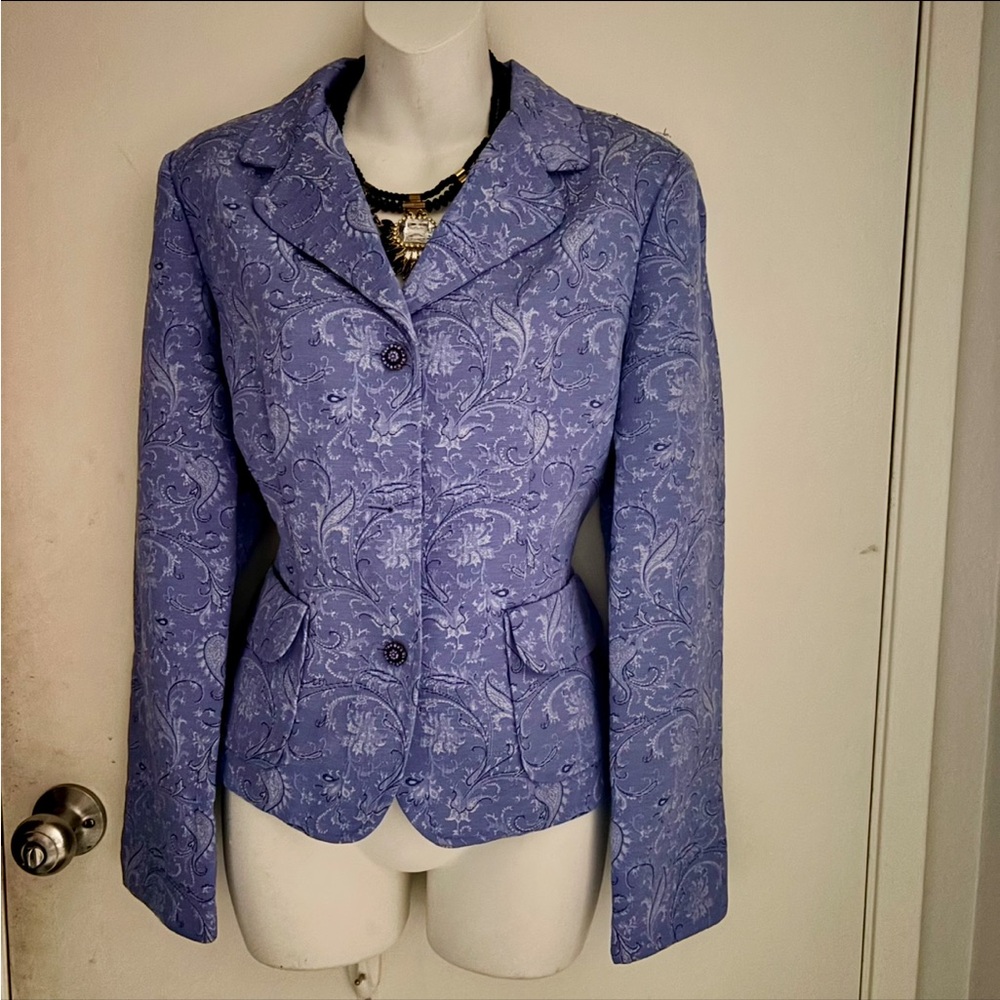 Emma James Blue Tailored Blazer with Notched Lapels